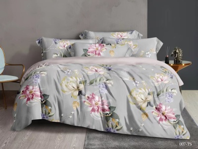 КПБ Cleo тенсель "Soft Tencel" двуспальный 180*210*1 230*240*1(±5) 50*70*2(±8) RU (22/1007-TS, Цветы, Серый) КПБ Cleo тенсель "Soft Tencel" двуспальный 180*210*1 230*240*1(±5) 50*70*2(±8) RU (22/1007-TS, Цветы, Серый)