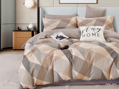 КПБ Cleo сатин набивной "Satin de Luxe" полуторный 150*210*1 160*230*1(±5) 70*70*2(±2) (15/893-SK, Геометрия, Бежевый) КПБ Cleo сатин набивной "Satin de Luxe" полуторный 150*210*1 160*230*1(±5) 70*70*2(±2) (15/893-SK, Геометрия, Бежевый)