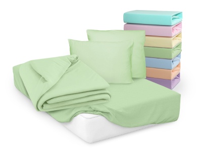 Наволочки Cleo трикотажные на молнии 50*70 100% хлопок (2шт.) (57/08, Однотонный, Салатовый)