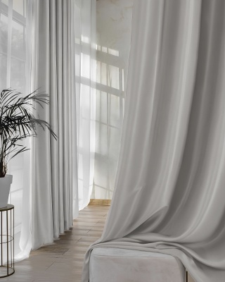 Ткань для штор Dimout 100% полиэстер b-300см (004-BLA, Однотонное, Серый)