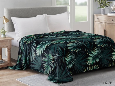 Плед Cleo "California" велсофт полуторный 150*200 (150/142-pf, Листья, Зеленый) Плед Cleo "California" велсофт полуторный 150*200 (150/142-pf, Листья, Зеленый)