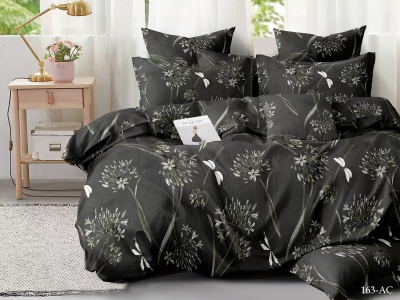 КПБ Cleo полисатин "Art Color" полуторный 145*215*1 150*220*1(±5) 70*70*2(±2) (15/163-AC, Цветы, Черный) КПБ Cleo полисатин "Art Color" полуторный 145*215*1 150*220*1(±5) 70*70*2(±2) (15/163-AC, Цветы, Черный)