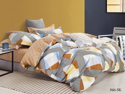 КПБ Cleo сатин набивной "Satin de Luxe" полуторный 150*210*1 160*230*1(±5) 50*70*2(±2) (16/846-SK, Геометрия, Мультиколор) КПБ Cleo сатин набивной "Satin de Luxe" полуторный 150*210*1 160*230*1(±5) 50*70*2(±2) (16/846-SK, Геометрия, Мультиколор)