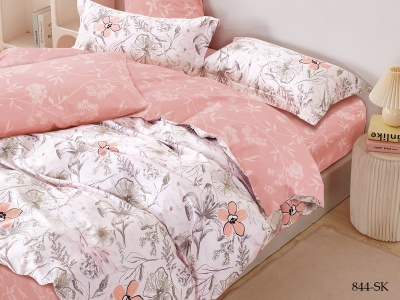 КПБ Cleo сатин набивной "Satin de Luxe" евро 200*220*1 230*250*1(±5) 50*70+5*2 70*70*2(±2) (31/844-SK, Растения, Мультиколор)