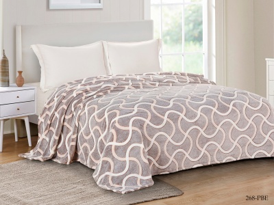 Плед CL HOME "BAMBOO"  полуторный 150*200 микрофибра 100% в атласной ленте (150/268-pbe/LA, Узоры, Коричневый)