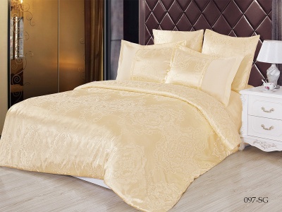 КПБ Cleo "Satin Jacquard" дуэт 150*215*2 230*250*1(±5) 50*70*2+5см(±2) 70*70*2(±2) (41/097-SG, Узоры, Желтый)