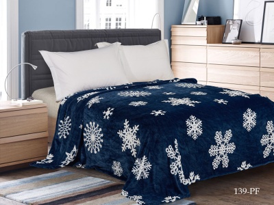 Плед Cleo "California" велсофт двуспальный 180*200 (180/139-pf, Узоры, Синий) Плед Cleo "California" велсофт двуспальный 180*200 (180/139-pf, Узоры, Синий)