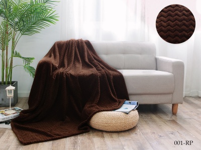 Ткань велсофт "Royal plush" 290 гр/м2 (001-RPN, Зигзаг, Коричневый)