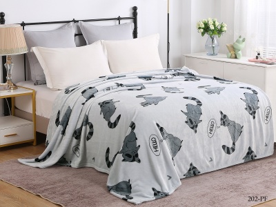 Плед Cleo "California" велсофт полуторный 150*200 (150/202-pf, Животные, Серый) Плед Cleo "California" велсофт полуторный 150*200 (150/202-pf, Животные, Серый)