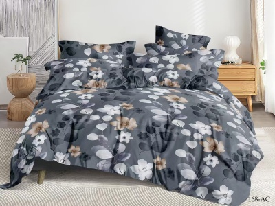 КПБ Cleo полисатин "Art Color" полуторный 145*215*1 150*220*1(±5) 70*70*2(±2) (15/168-AC, Растения, Серый) КПБ Cleo полисатин "Art Color" полуторный 145*215*1 150*220*1(±5) 70*70*2(±2) (15/168-AC, Растения, Серый)