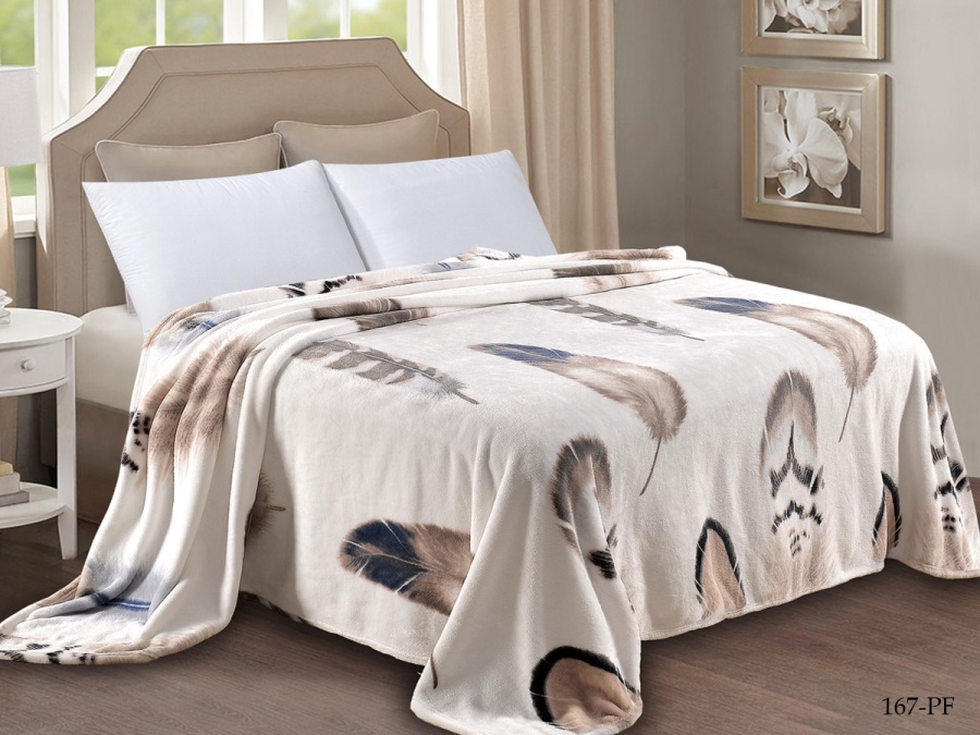 Плед Cleo "California" велсофт полуторный 150*200 (150/167-pf, Оригинальное, Бежевый)