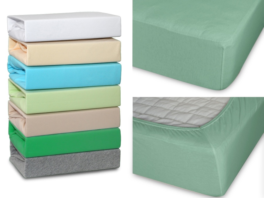 Простыня Cleo трикотажная на резинке 140*200*25 (14/007-TP, Однотонное, Хаки)