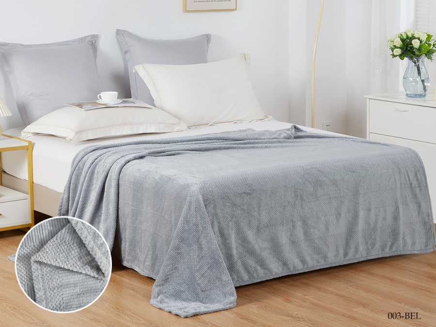 Плед CL HOME "Bellini" велсофт полуторный 150*200 (150/003-BEL, Узоры, Серый)