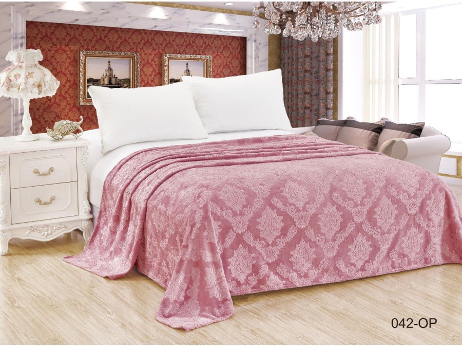 Плед Cleo "Parma" велсофт полуторный 150*200 (150/042-OP, Узоры, Розовый) Плед Cleo "Parma" велсофт полуторный 150*200 (150/042-OP, Узоры, Розовый)