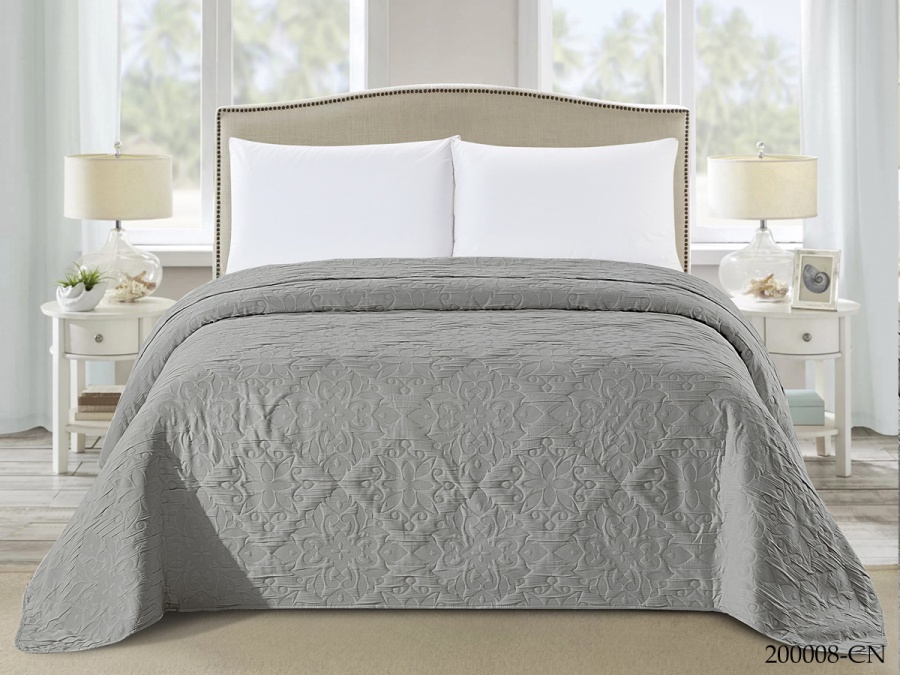 Покрывало Cleo "CAROLINE" 200*220 (200/008-CN, Однотонное, Серый)