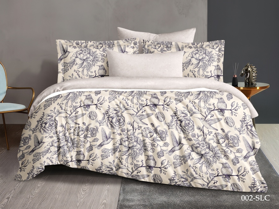 КПБ Cleo сатин набивной "Satin Lux" дуэт 145*215*2 220*240*1(±5) 50*70*2(±2) 70*70*2(±2) (41/002-SL, Оригинальное, Бежевый) КПБ Cleo сатин набивной "Satin Lux" дуэт 145*215*2 220*240*1(±5) 50*70*2(±2) 70*70*2(±2) (41/002-SL, Оригинальное, Бежевый)