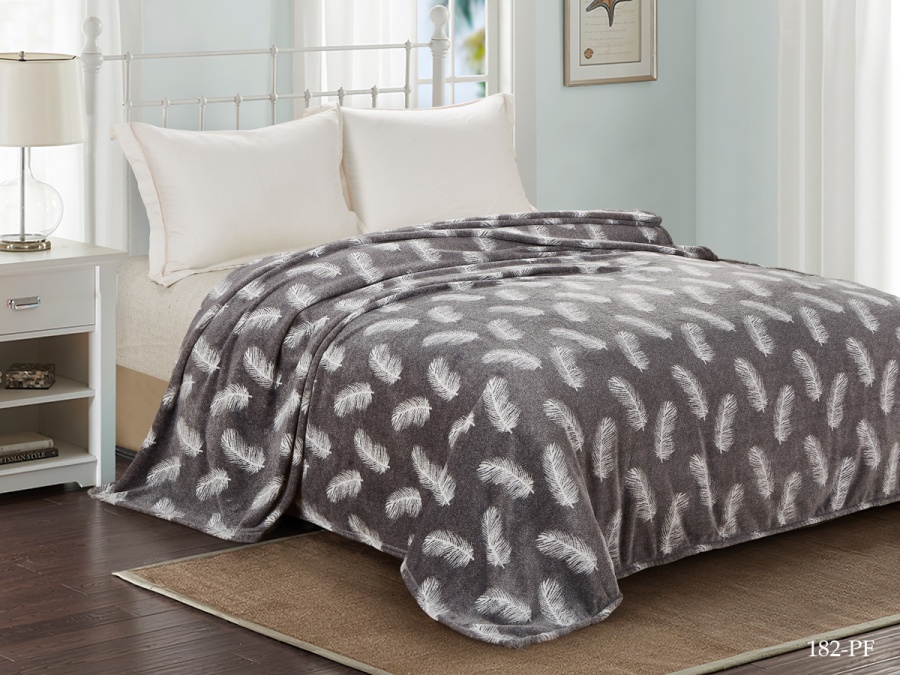 Плед Cleo "California" велсофт полуторный 150*200 (150/182-pf, Узоры, Коричневый)