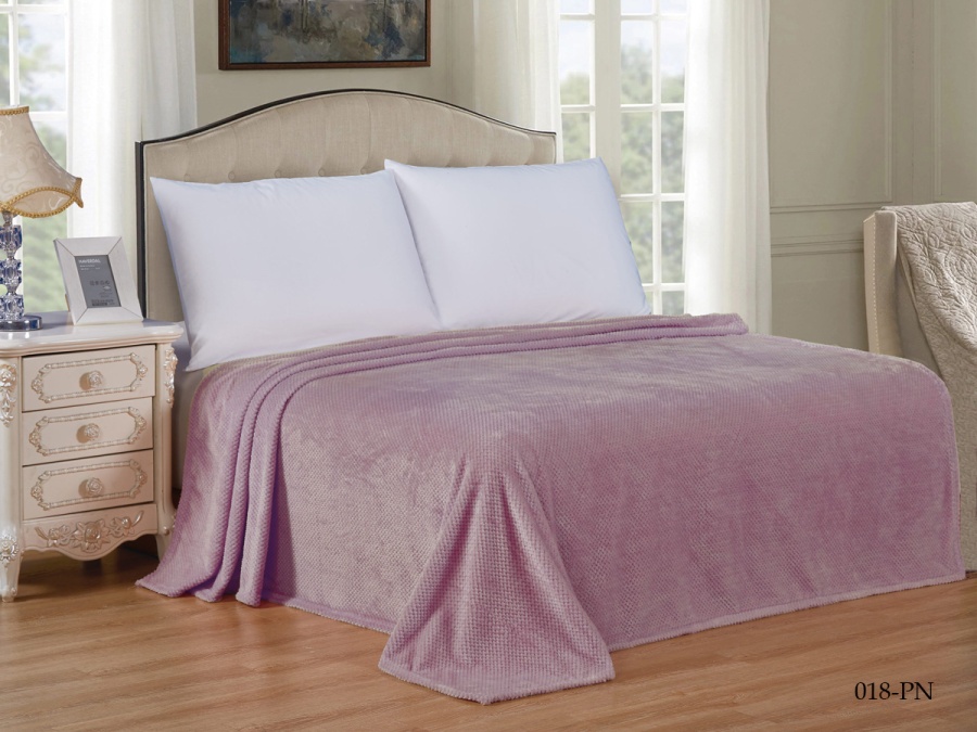 Плед Cleo "Pinoli" велсофт полуторный 150*200 (150/018-PN, Оригинальное, Розовый)