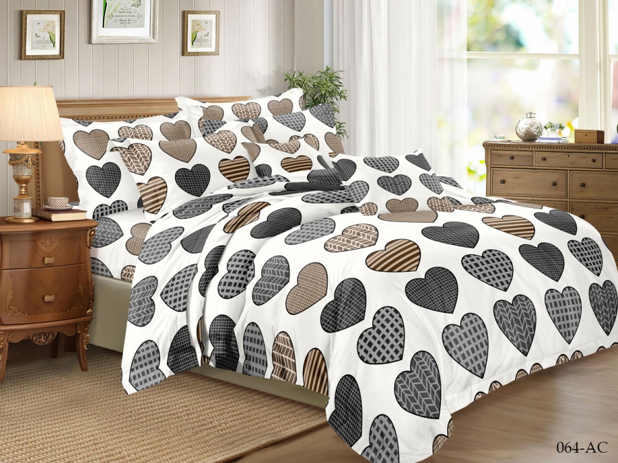 КПБ Cleo полисатин "Art Color" полуторный 145*215*1 150*220*1(±5) 70*70*2(±2) (15/064-AC, Оригинальное, Мультиколор)