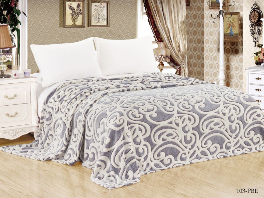 Плед CL HOME "BAMBOO"  полуторный 150*200 микрофибра 100% в атласной ленте (150/103-pbe/LA, Узоры, Коричневый)