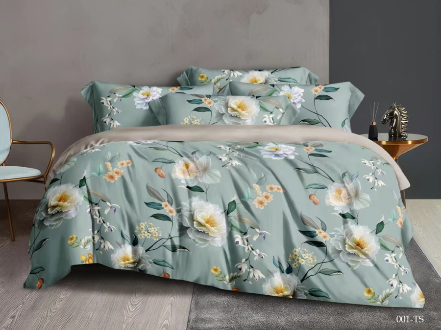 КПБ Cleo тенсель "Soft Tencel" евро 200*220*1 230*250*1(±5) 50*70+5*2(±8) 70*70*2(±8) RU (31/1001-TS, Цветы, Мультиколор)