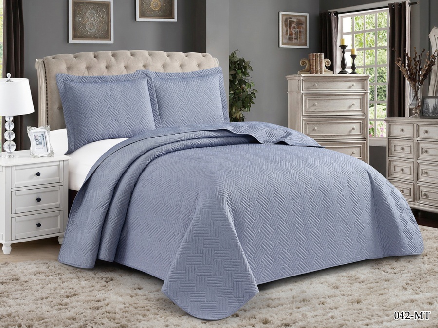 Покрывало Cleo "MUSCAT" 230*250 50*70+5см*2 (230/042-MT, Однотонное,Синий) Покрывало Cleo "MUSCAT" 230*250 50*70+5см*2 (230/042-MT, Однотонное,Синий)