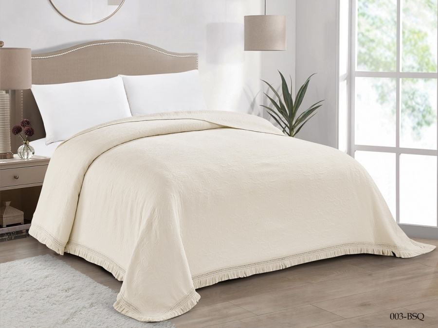 Покрывало Cleo "BOSQUA" 240*260  (240/003-BSQ, Однотонное,Молочный) Покрывало Cleo "BOSQUA" 240*260  (240/003-BSQ, Однотонное,Молочный)