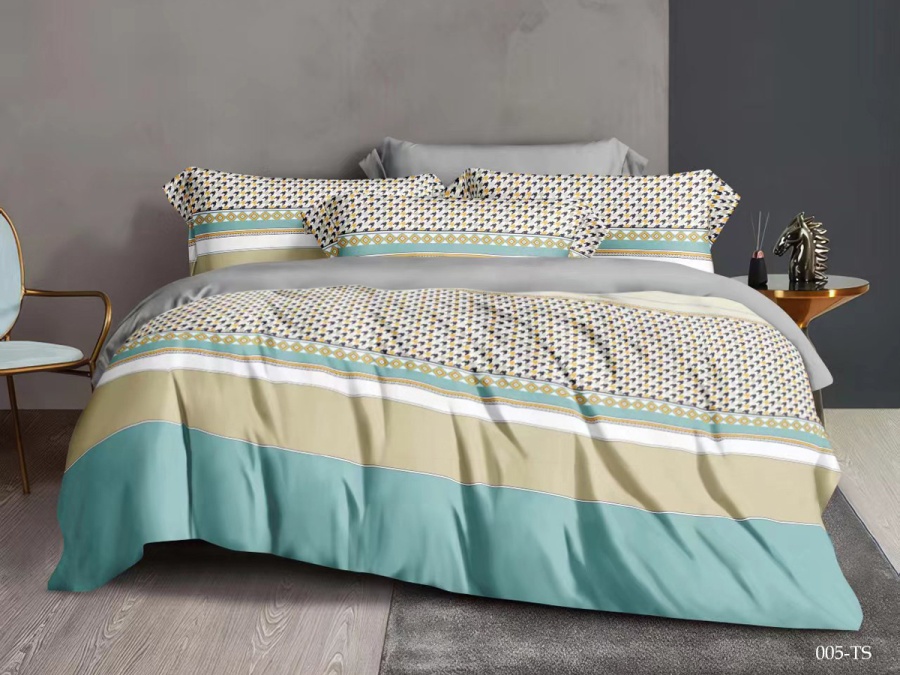 КПБ Cleo тенсель "Soft Tencel" двуспальный 180*210*1 230*240*1(±5) 50*70*2(±8) RU (22/1005-TS, Полоска, Мультиколор)