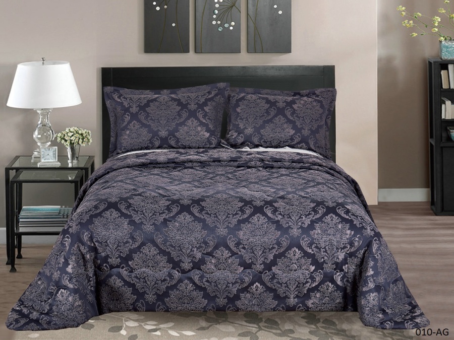 Покрывало Cleo "AGATA" 240*260 50*70+5*2 (240/010-AG, Узоры, Фиолетовый)