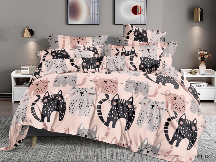 КПБ CL HOME микросатин "Dreams Color" полуторный 145*215*1 150*220*1(±5) 70*70*2(±2) (CH15/001-DC, Животные, Мультиколор)