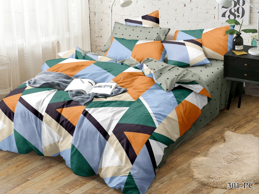 КПБ CL HOME Поплин "Pure Cotton" евро 200*220*1 220*240*1(±5) 50*70*2(±2) 70*70*2(±2) в ПВХ (31/301-PC/CL, Геометрия, Мультиколор)