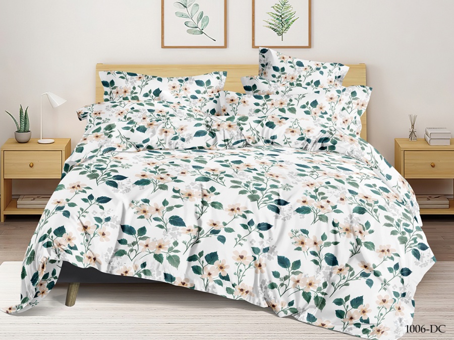 КПБ CL HOME микросатин "Dreams Color" полуторный 145*215*1 150*220*1(±5) 70*70*2(±2) (CH15/006-DC, Растения, Мультиколор)