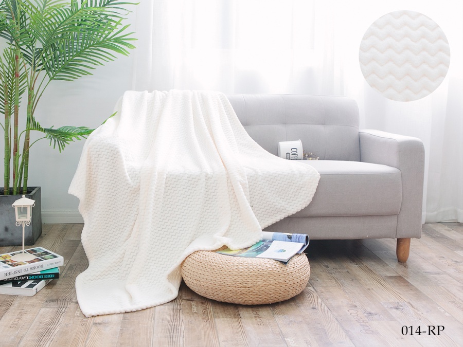 Плед CL HOME "Royal plush" велсофт полуторный 150*200 (CH150/014-RP, Зигзаг, Белый)