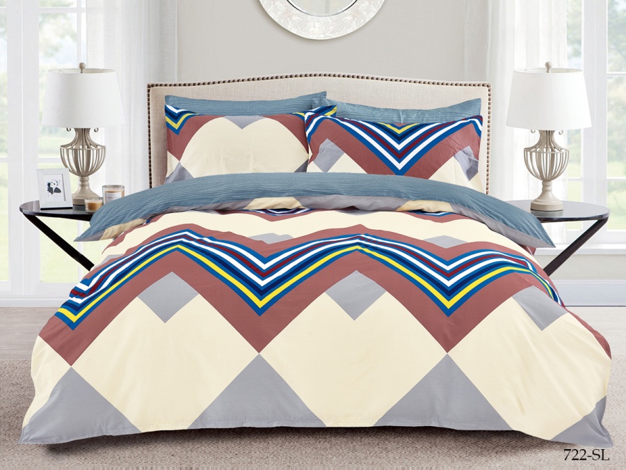 КПБ Cleo сатин набивной "Satin Lux" полуторный 145*215*1 150*220*1(±5) 70*70*2(±2) (15/722-SL, Геометрия, Мультиколор) КПБ Cleo сатин набивной "Satin Lux" полуторный 145*215*1 150*220*1(±5) 70*70*2(±2) (15/722-SL, Геометрия, Мультиколор)