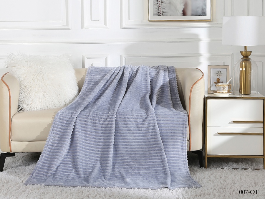 Плед Cleo "Orrizonte" велсофт полуторный 150*200 (150/007-OT, Полоска, Серый) Плед Cleo "Orrizonte" велсофт полуторный 150*200 (150/007-OT, Полоска, Серый)