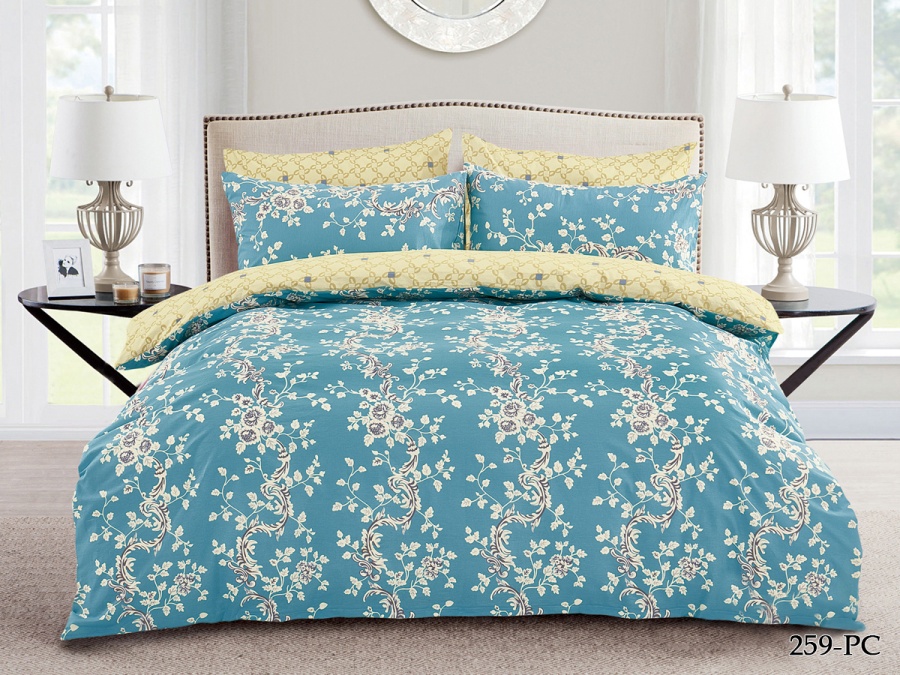 КПБ CL HOME Поплин "Pure Cotton" полуторный 145*215*1 150*220*1(±5) 70*70*2(±2) в ПВХ (15/259-PC/CL, Узоры, Мультиколор)