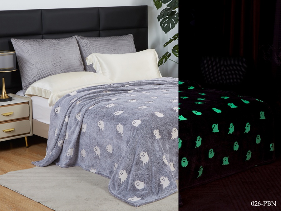 Плед Cleo «Bamboo Neon» велсофт полуторный 150*200 (150/026-PBN, Оригинальное, Серый)