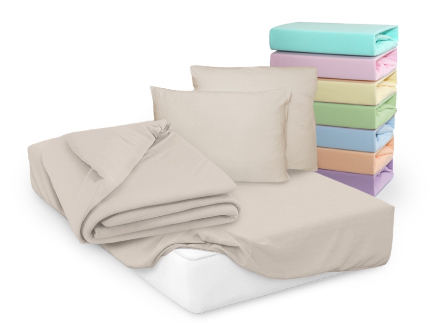 Пододеяльник трикотажный на молнии 172*205 (172/01, Однотонный, Бежевый)