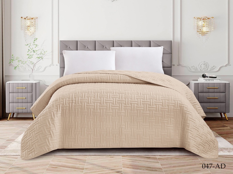 Покрывало Cleo "ANDORA" 220х240 (220/047-AD, Однотонное,Кремовый)