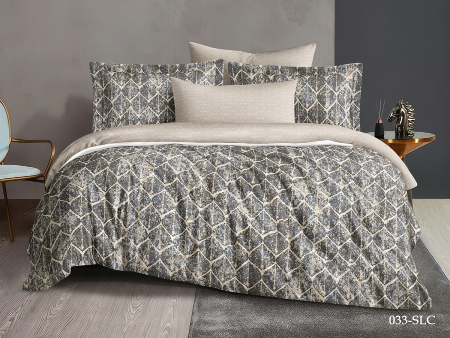 КПБ Cleo сатин набивной "Satin Lux" двуспальный 175*215*1 200*220*1(±5) 70*70*2(±2) (20/033-SL, Оригинальное, Мультиколор)