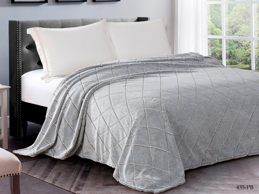 Плед Cleo "Bamboo" полуторный 150*200 микрофибра 100% (150/435-pb, Геометрия, Серый)