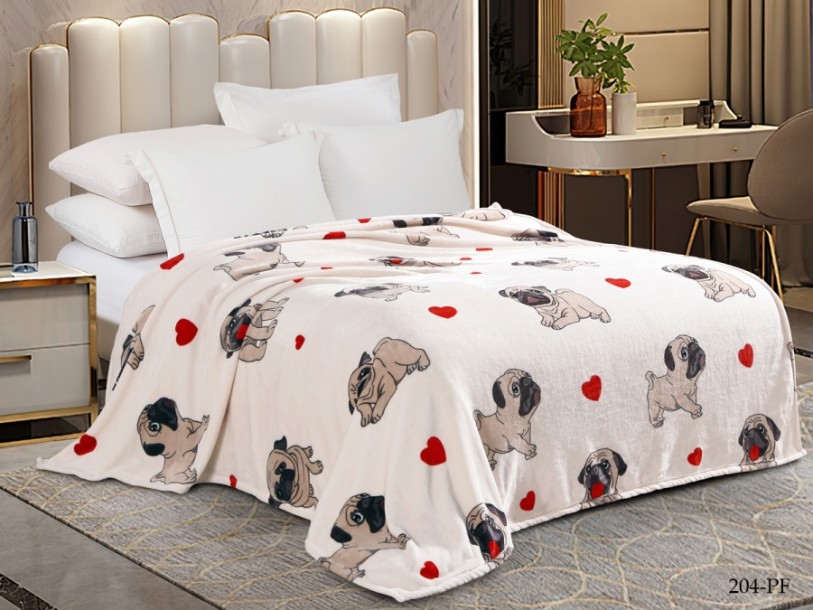 Плед Cleo "California" велсофт полуторный 150*200 (150/204-pf, Животные, Бежевый)