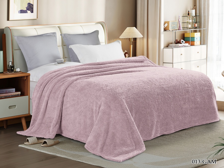 Плед Cleo "Gammi" велсофт полуторный 150*200 (150/013-GAM, Оригинальное, Сиреневый)