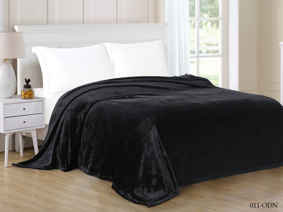 Плед Cleo "Virginia" велсофт полуторный 150*200 (150/011-ODN, Однотонное, Черный)