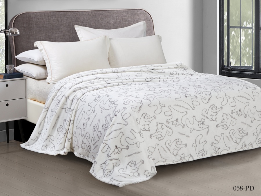 Плед Cleo "Bambino" велсофт полуторный 150*200 (150/058-pd, Животные, Белый) Плед Cleo "Bambino" велсофт полуторный 150*200 (150/058-pd, Животные, Белый)
