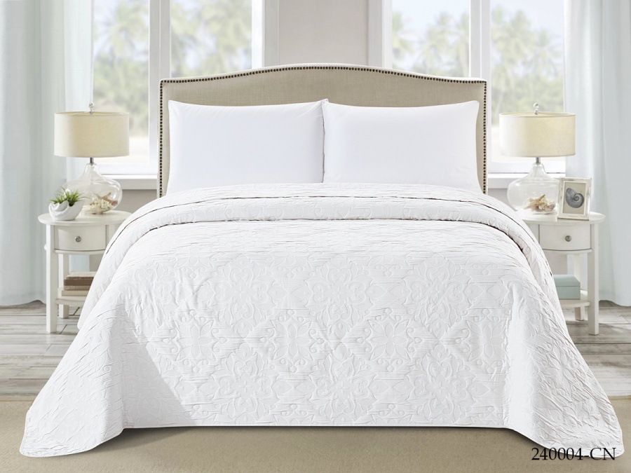 Покрывало Cleo "CAROLINE" 240*260 (240/004-CN, Однотонное,Молочный)