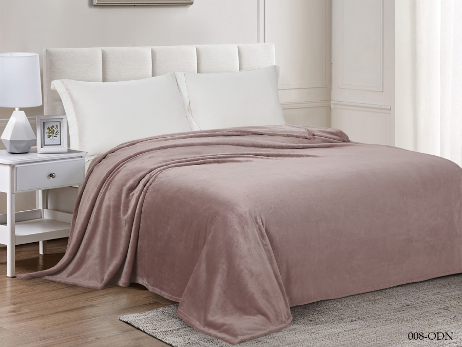 Плед Cleo "Virginia" велсофт двуспальный 180*200 (180/008-ODN, Однотонное, Коричневый)