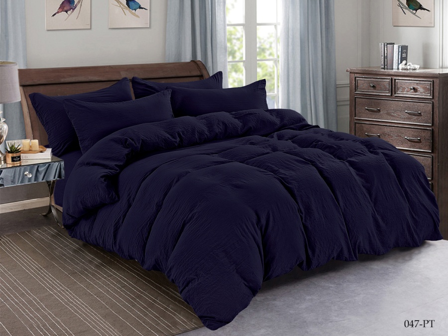 КПБ CL HOME микросатин "Pastel Symphony" полуторный 150*210*1 160*230*1(±5) 70*70*2 в ПВХ (15/047-PT, Однотонное, Синий)