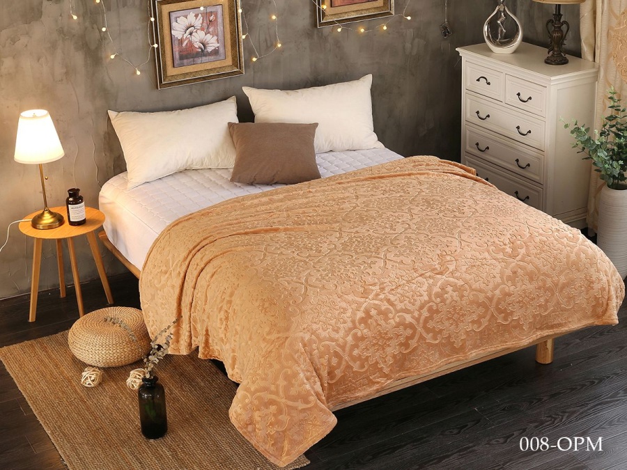 Плед Cleo "Moreska"велсофт евро 200*220 (200/008-OPM, Узоры, Персиковый)